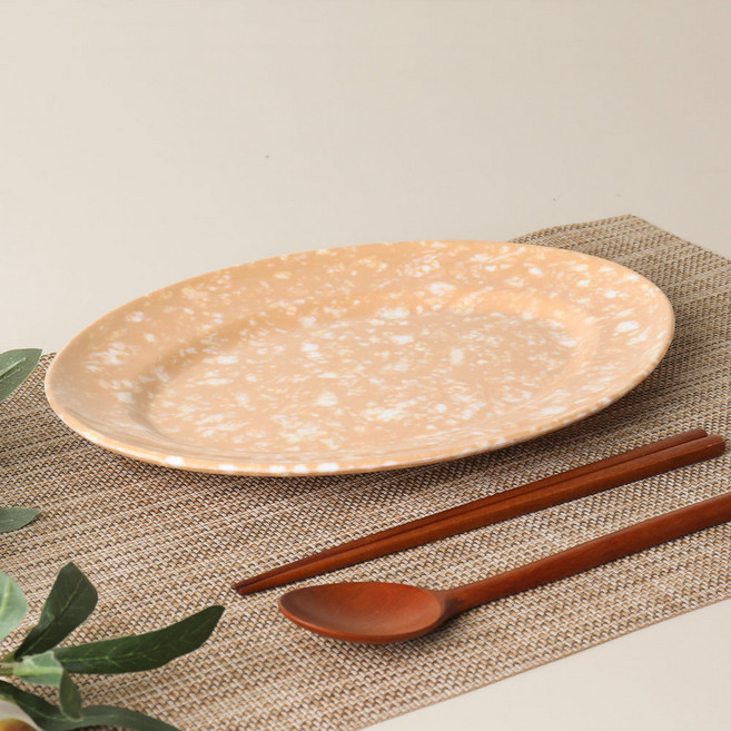 쿡차 레트로 분식 떡볶이 팝 슬림접시 2호, BROWN, 10개