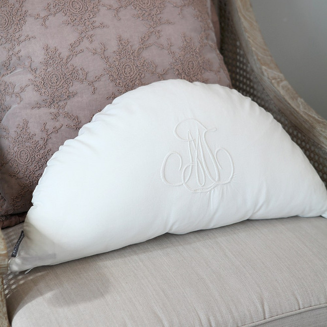 MaMaison 보르도 반달 쿠션 CSMJ23 솜포함, 화이트(CSMJ23-WH)