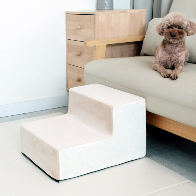 딩동펫 반려동물 콤비 배색 논슬립 계단, 크림베이지, 1개