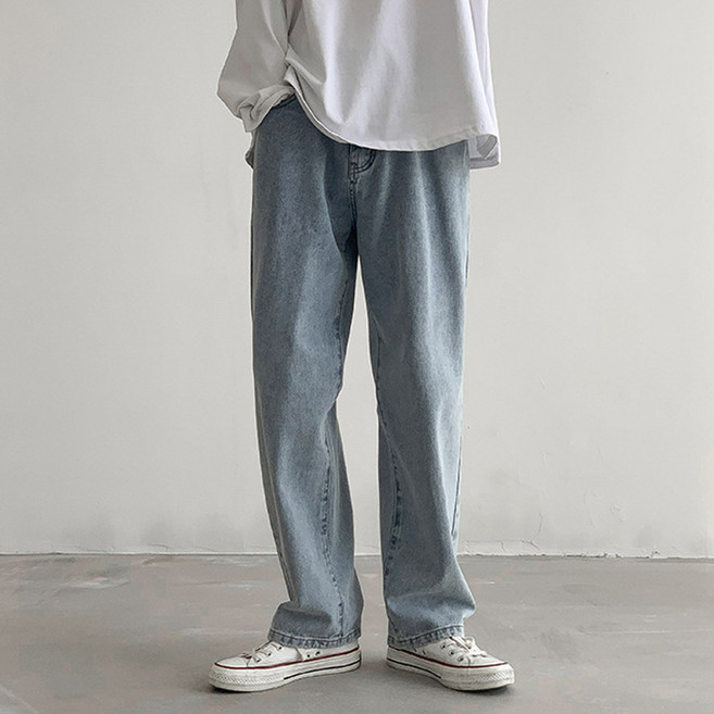 남성용 베이직 와이드 데님 팬츠 PCU003