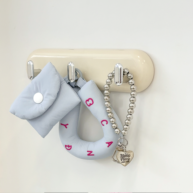 데미무드 아몬드 벽걸이 부착식 후크 3구, 1개, 아이보리