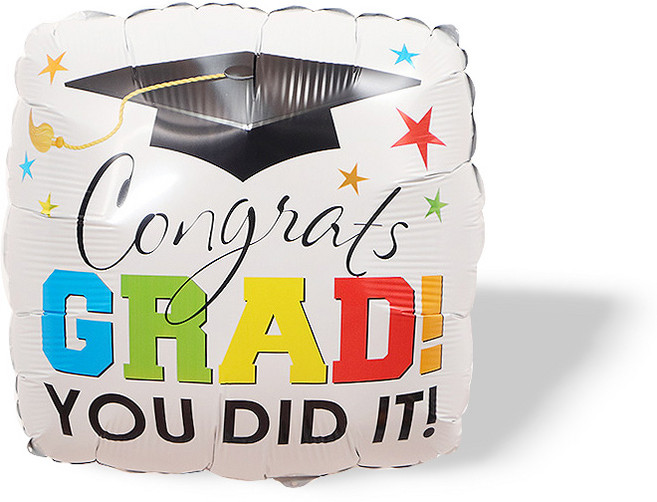 와우파티코리아 졸업 사각 파티 풍선, 화이트, 5개