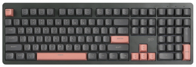 지클릭커 파도프로젝트 제주바다 풀윤활 플런저 무소음 무선 블루투스 키보드, 머큐리 핑크, WK100B, 제조사축