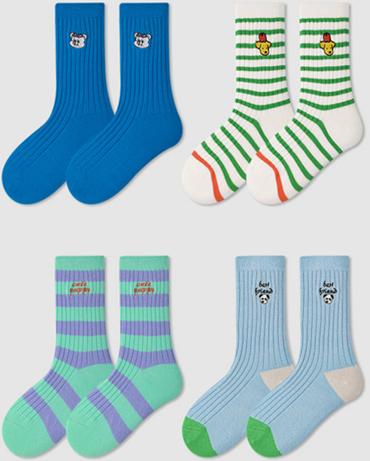 꼼지 아동용 SE롱삭스 4족 양말 세트 06