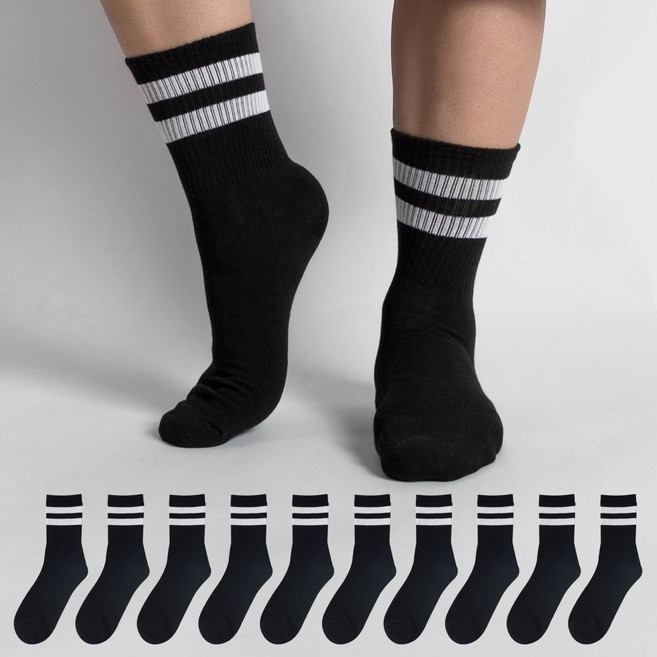 시너싹스 남성용 링글 중목 양말 10켤레 세트