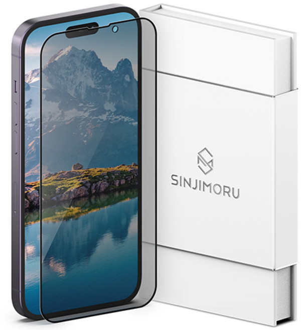 신지모루 더블 코팅 9H 풀커버 프라이버시 사생활보호 강화유리 휴대폰 액정보호필름 세트, 1개