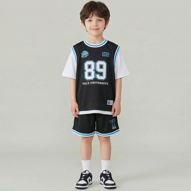 예일키즈 아동용 예일 매쉬 슬리브리스 상하의 세트 YJCCSUF23445