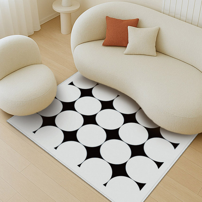 레시앙뜨 먼지없는 생활방수 모던 레트로 DTP 단모 러그 카페트