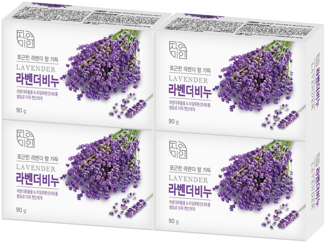 자연미인 비누 라벤더, 90g, 4개