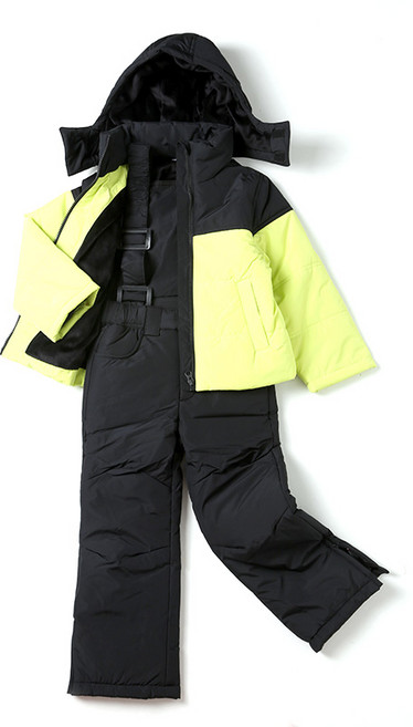 주니어용 투톤 스키복 상하 세트