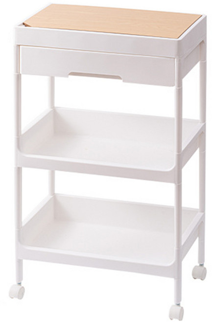 21세기트랜드 선반형 수납 트롤리, 화이트, 3단