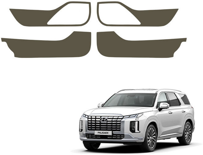 메이튼 스크래치 순정 컬러 가죽 도어커버 세트, 현대 더 뉴 팰리세이드, 카키