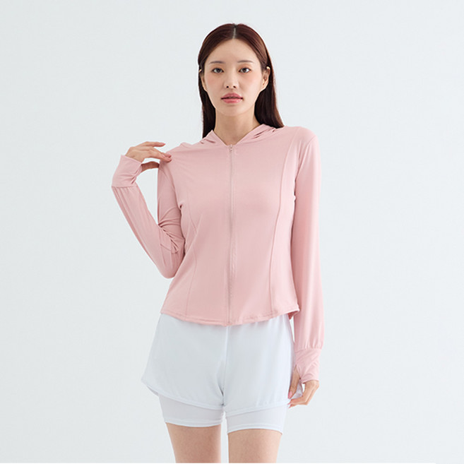Elsso 女款防曬運動休閒防磨衣修身長袖拉鍊上衣