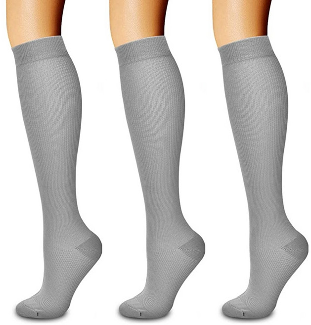 몬스터 컴프레션 압박 양말 3족 세트, 그레이, 1개