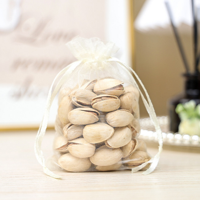 All Shield 防鳥防蟲 水果保護網眼網袋 04 米色 25 x 35 cm, 30個