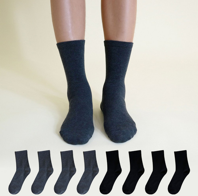 Mysock 男士無壓迫中筒舒適襪 8雙