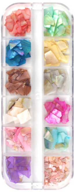 파스텔 자개조각 네일파츠 12종 세트, 1개