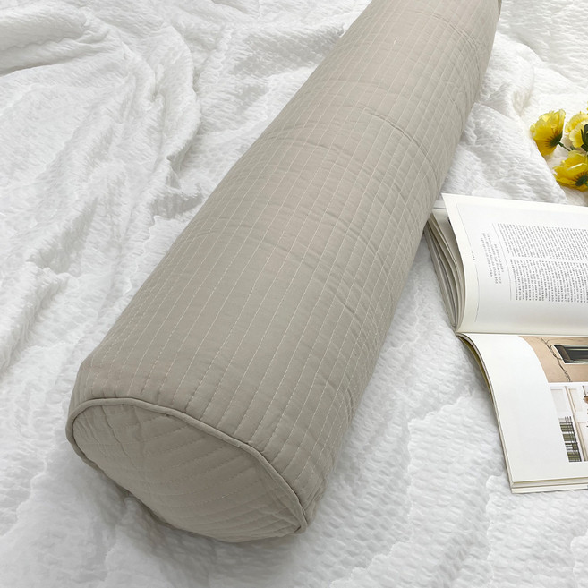 몽트노블 순면 피그먼트워싱 바디필로우커버 솜포함, 크림베이지