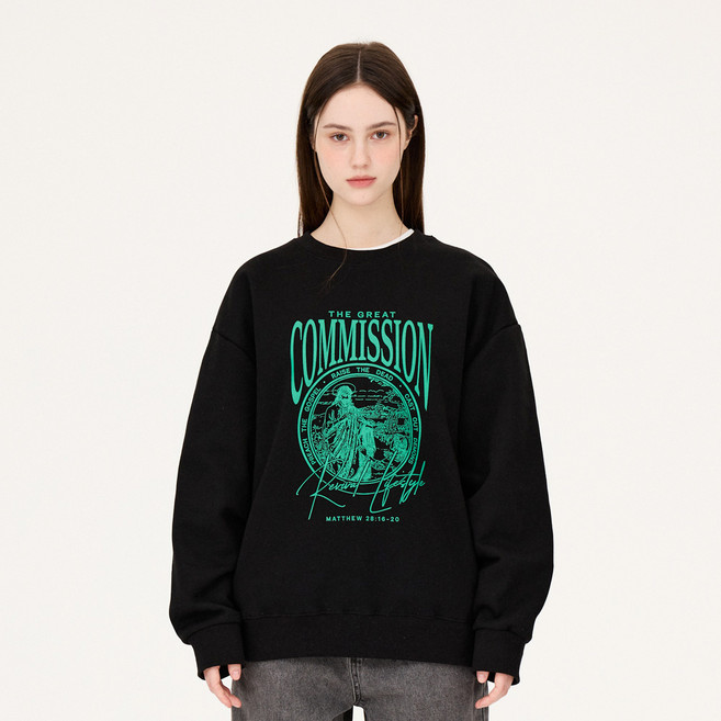 더매드문 커미션 오버핏 기모 맨투맨