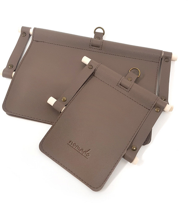 노마드 캠핑 가죽 휴지 키친타올 걸이 세트, 그레이, 1개