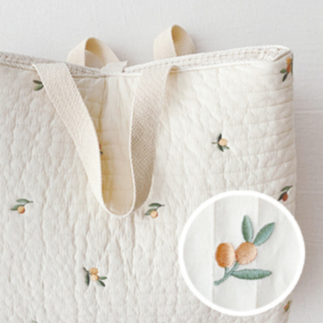 마롤로뜨 유아용 양면 어린이집 낮잠이불 자수패드, 싱싱올리브