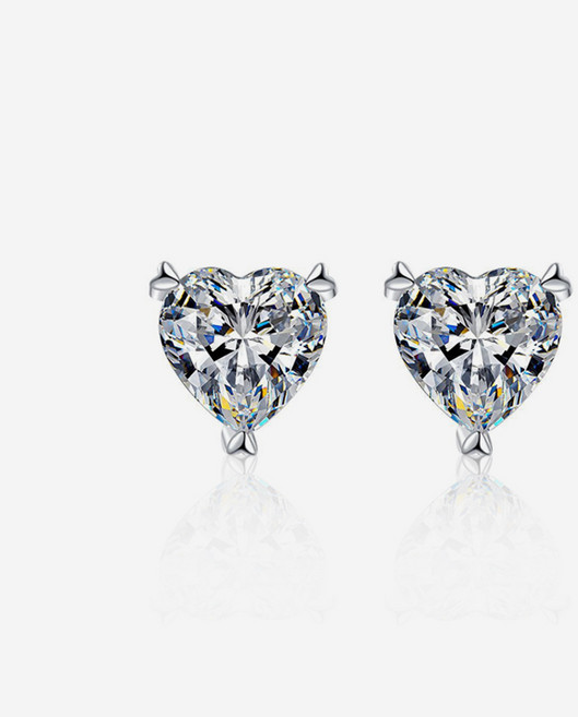 엔클레어 여성용 모이사나이트 랩다이아몬드 하트쉐입 1캐럿 18k 귀걸이