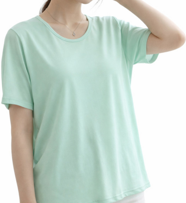라라온 여성용 심플 U넥 쿨링 반팔 티셔츠 26TSP3929