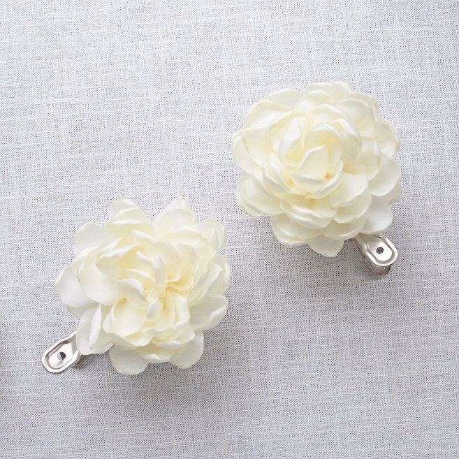 데코토닉 실크 코사지 커튼집게 10 x 7cm, 1크림, 2개