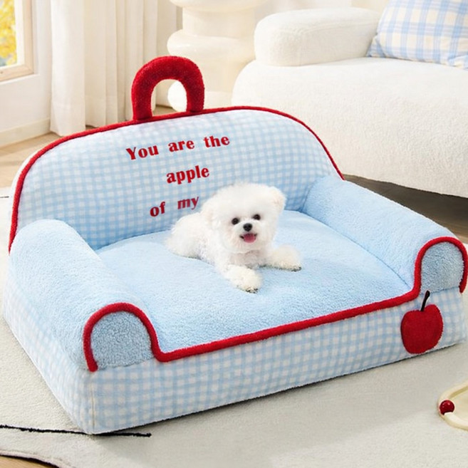 레드퍼피 반려동물 케이블 소파쿠션, 스카이애플, 1개