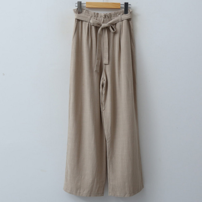 엔비룩 여성용 통기성 이벨 밴딩 린넨 팬츠