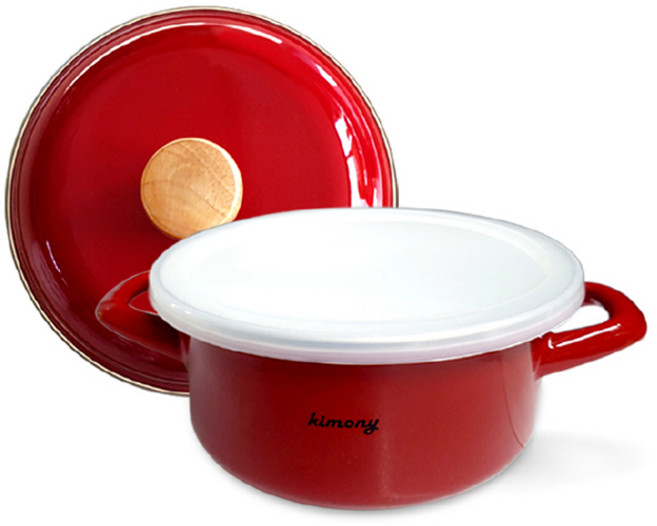 후지호로 법랑 양수냄비 15cm, 22cm, KM-15W레드, 1개