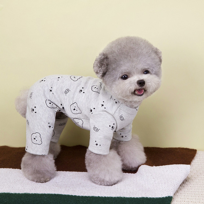 PASTEL PET 寵物熊豬連身衣, 灰色, 1個