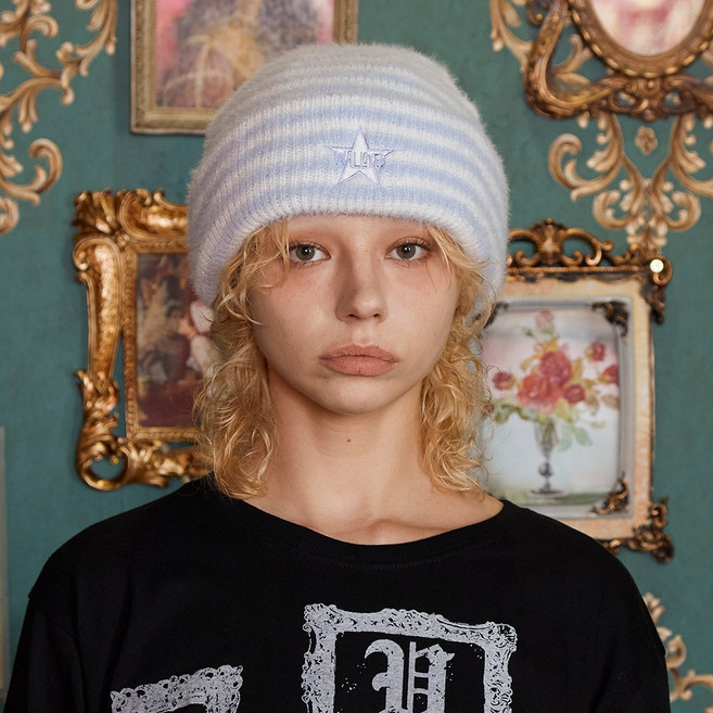 어널로이드 로고 스타 스트라이프 비니