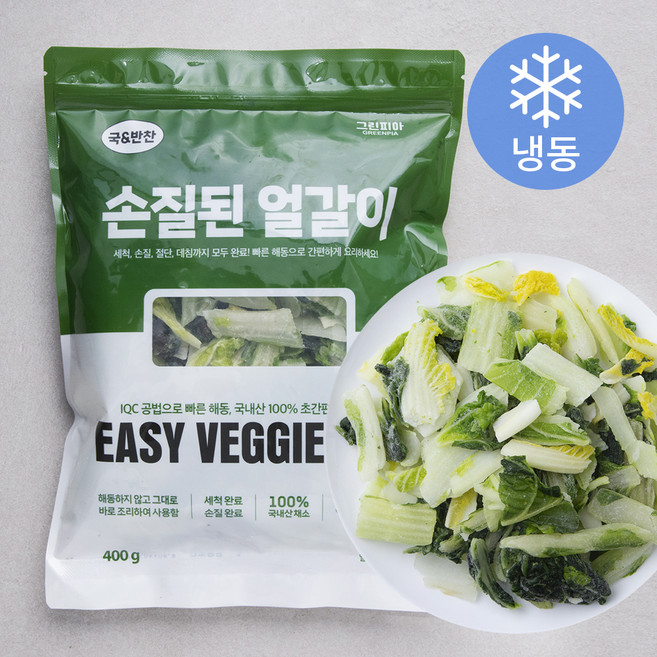 그린피아 국 & 반찬 손질된 얼갈이 (냉동), 400g, 1개