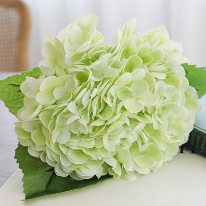 miss mone 擬真觸感繡球花人造花枝, 淺綠色