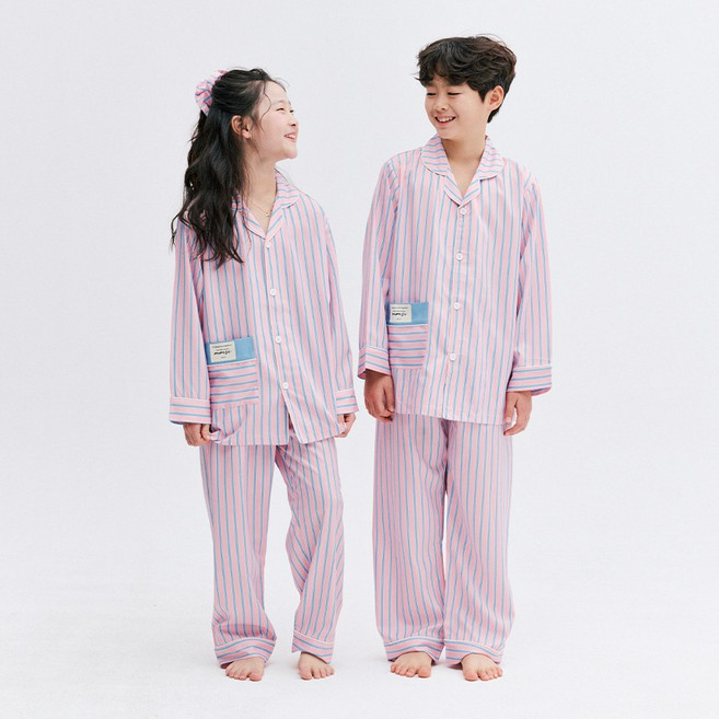 엠엠즈 실크핏 긴팔 파자마 상의 + 하의 세트