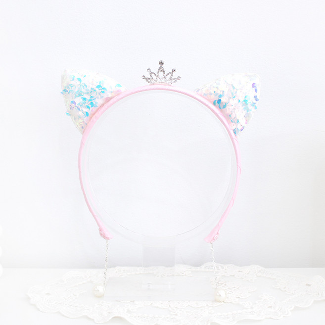 쁘띠 크라운 야옹이 귀걸이 머리띠