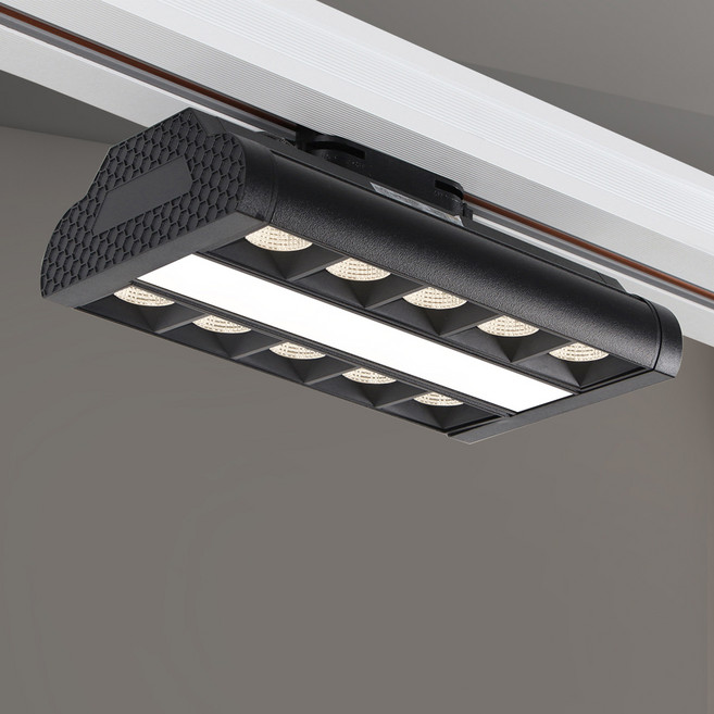 원하 DS 에코 라벤더 레일 10구 LED30W 플리커프리, 조명(3000K+6500K), 바디(블랙무광), 1개