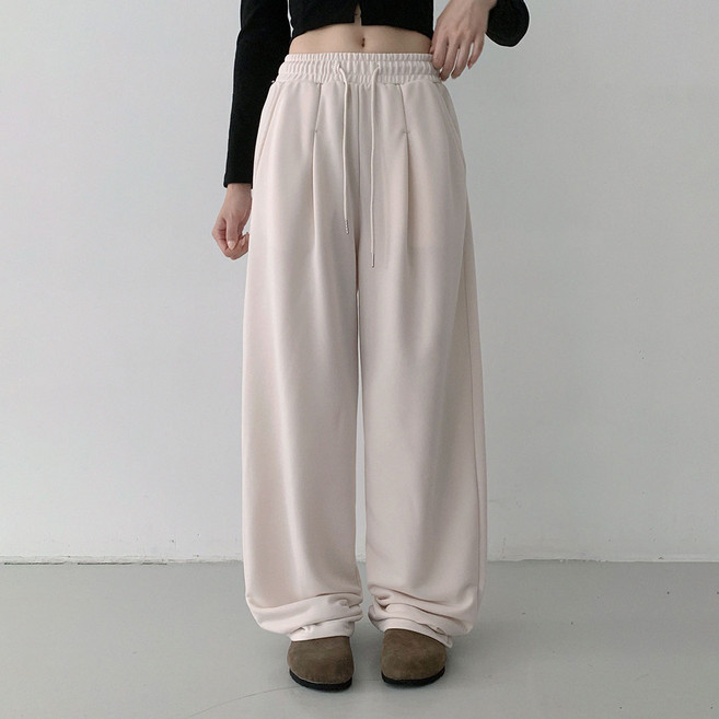 플랜데이 여성용 샐리 핀턱 와이드 트레이닝팬츠