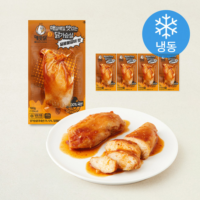 매맛닭 매일매일 맛있는 소스 닭가슴살 달콤불갈비 (냉동), 100g, 5개, 1개입