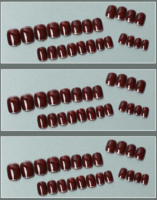 MA 라인 글리터 포인트 네일팁 24p, 3개, TYPE1