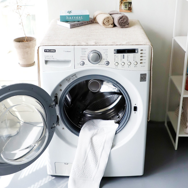 까사베르데 토미 미끄럼방지 세탁기 다용도 커버, 베이지