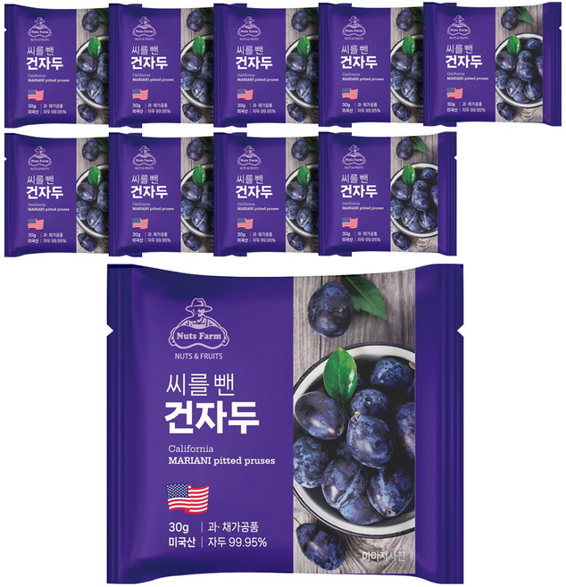 넛츠팜 씨를 뺀 건자두, 30g, 10개