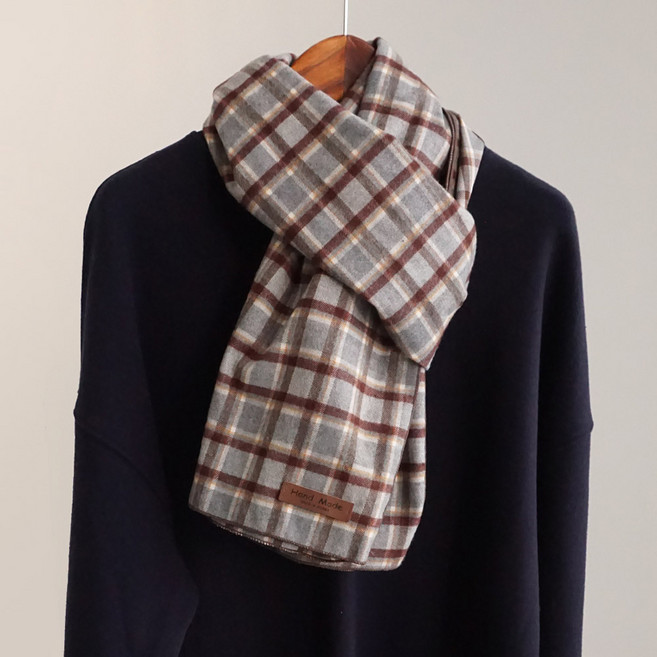 바비수 벤케 체크 기모 면 머플러