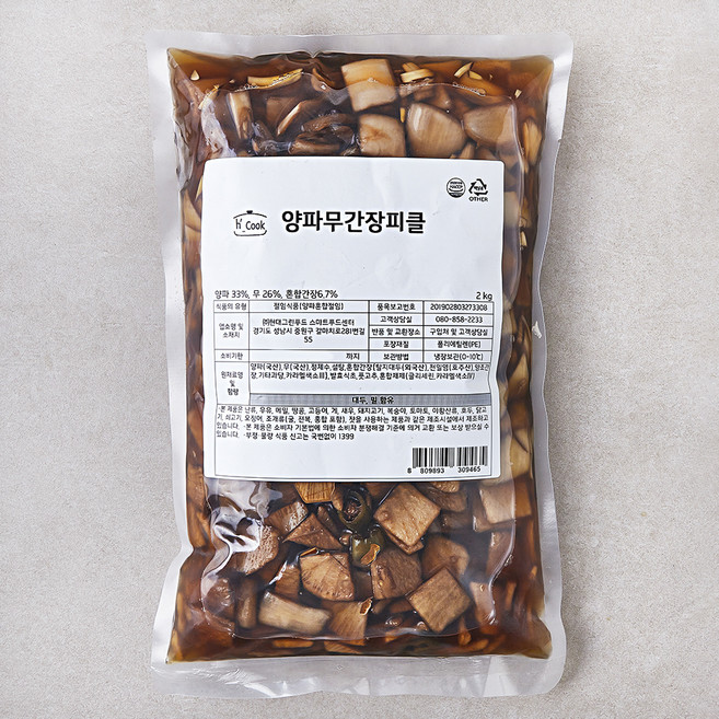 에이치쿡 양파무간장피클, 2kg, 1개