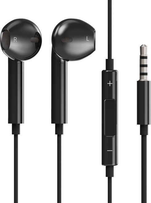 일리온 스테레오 이어팟 유선 이어폰 3.5mm, 블랙