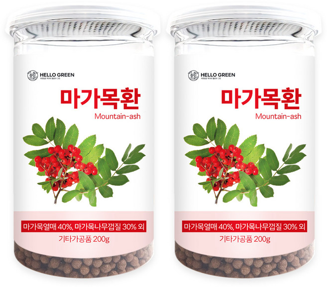 헬로우그린 마가목환 통, 2개, 200g