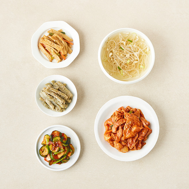 모두의집밥 완벽한한끼 정식 2인 반찬 5종 세트 1.23kg, 1세트