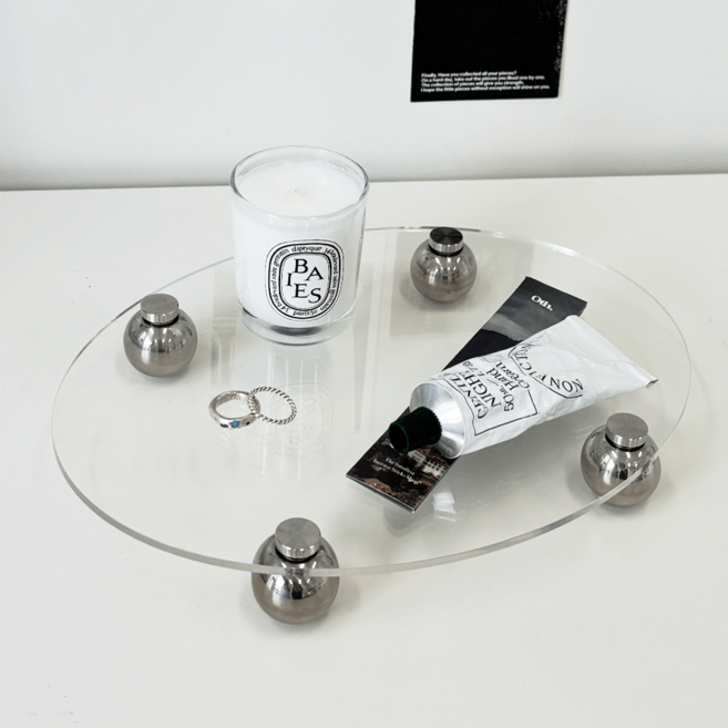 데미무드 오로라 액센트 아크릴 악세사리 수납 트레이, 투명, 1개