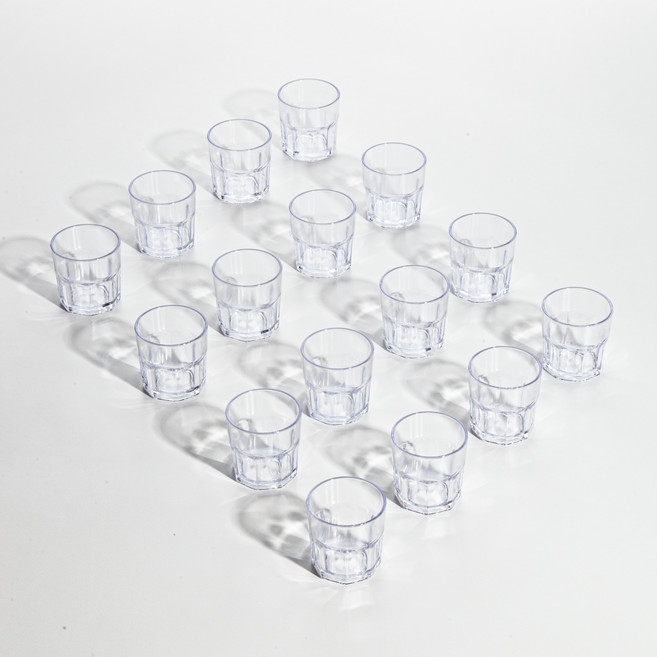 Ahtty home 便攜式燒酒杯, 透明, 16個